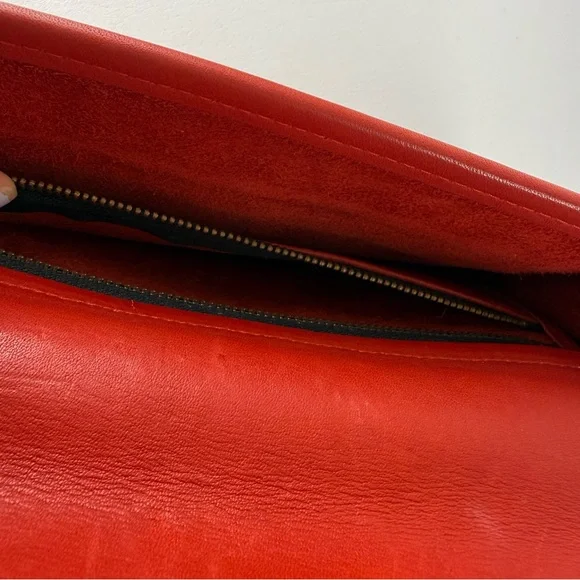 Vintage Coach Red Leather Envelope Clutch / Wallet — Bold Color Statement Piece - Picture 16 of 16